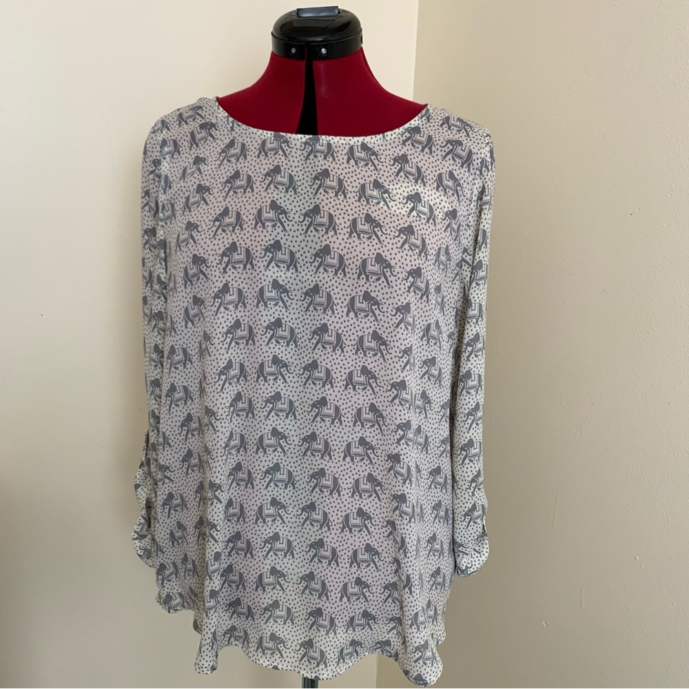 Elephant print top 41 Hawthorne sz Large